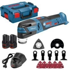 Bosch Professional GOP 12 V-28 + Acc-set AccuMultitool | 12 V 3.0 Ah Li-Ion | Sl | +L-Boxx | +Acc-set [0.601.8B5.006]
