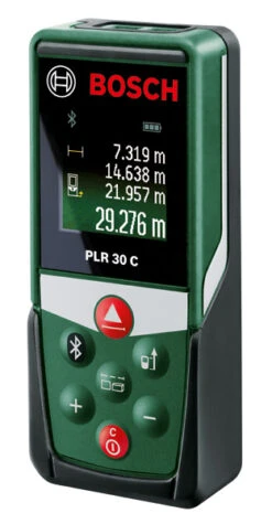 Bosch Groen PLR 30 C Laser Afstandsmeter | Bluetooth | 30 Meter | + Opbergetui [0.603.672.100]